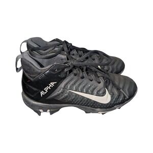 Nike Alpha Youth Football Cleats Size 2Y Black White Boys Girls